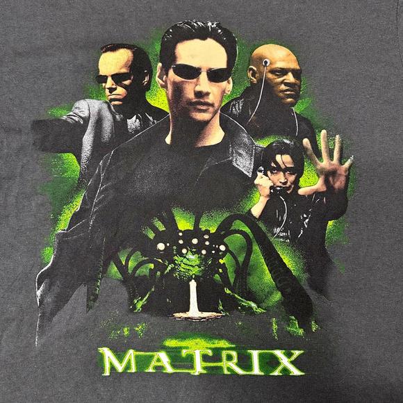 The Matrix Movie Poster Graphic T-Shirt Grey Mens M - Picture 3 of 6